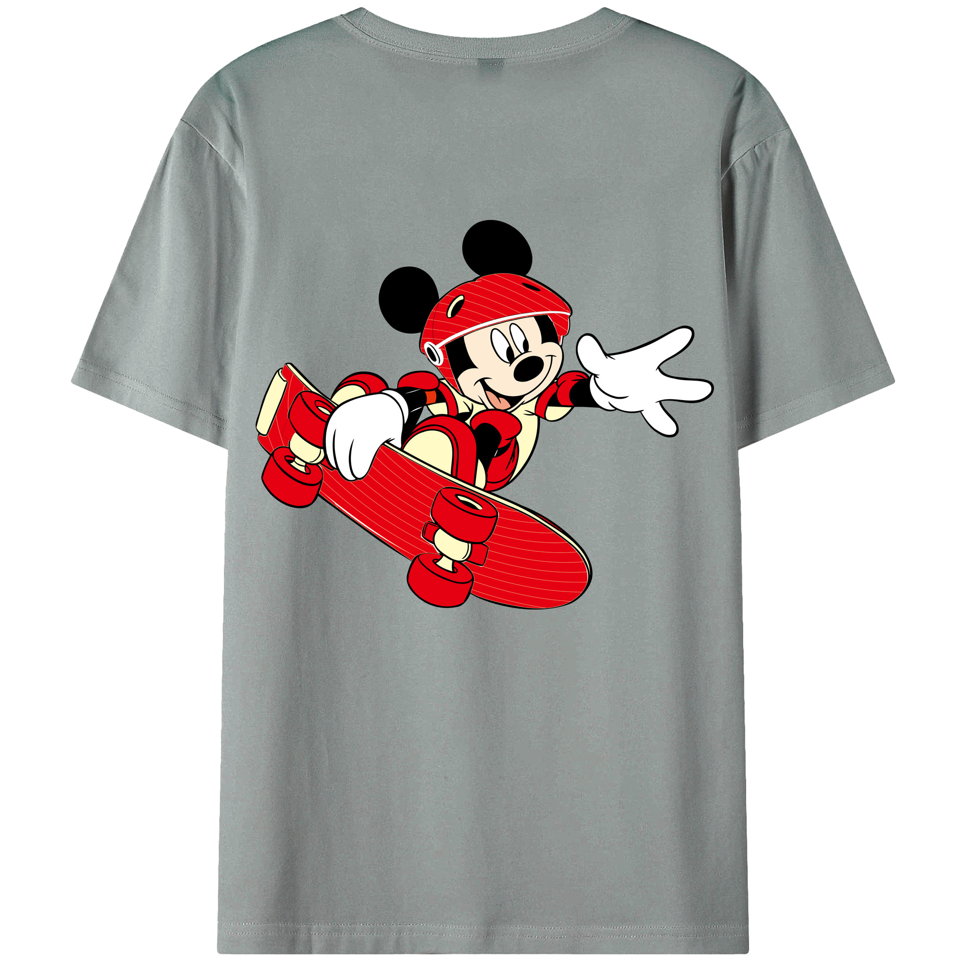 ミッキーマウス Mickey Mouse 綿100％ メンズ半袖Tシャツ（バックプリント） 通気性